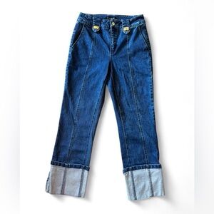 PRISTINE Vintage Cache High Rise Wide Cuff Seam Jeans 26